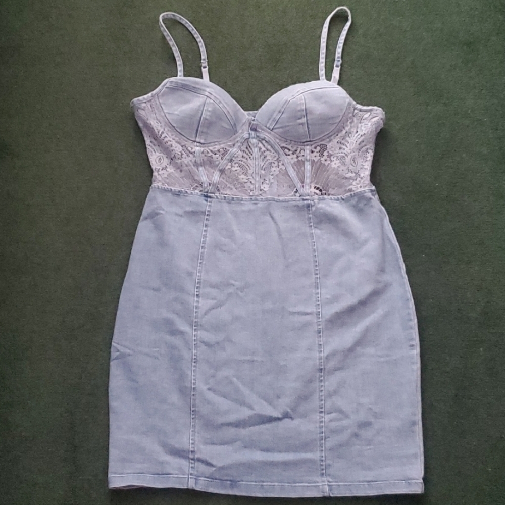 Fashion Nova Denim Mini Dress- Brand New